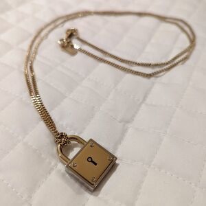 Coach gold padlock necklace